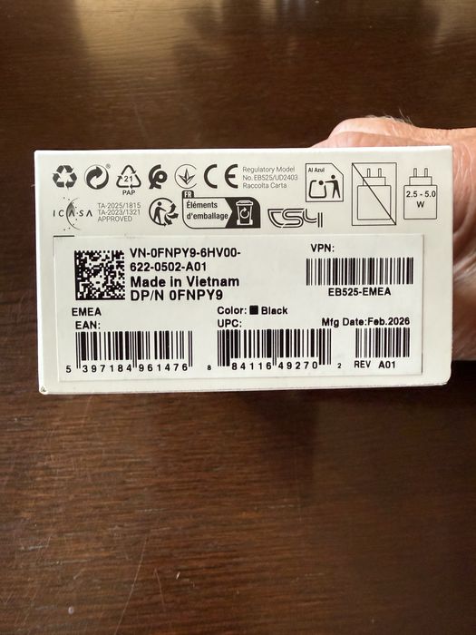 Sluchawki bezprzewodowe douszne ANC Dell Pro Plus EB525 earbuds