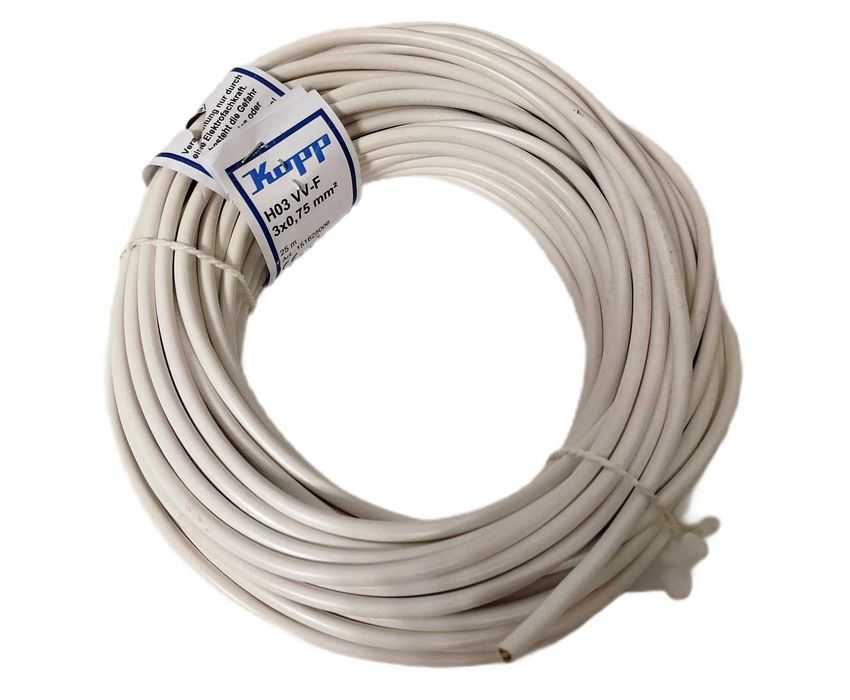 Kopp Przewód H 03 3-Żyłowy Biały 25M