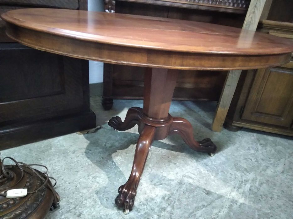 Piękny stolik ława owalny orzechowy nierozkładany FV DOWÓZ