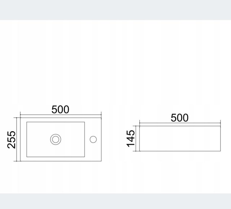 Umywalka AURIS tr 4127A wym. 50x25.5 prawa
