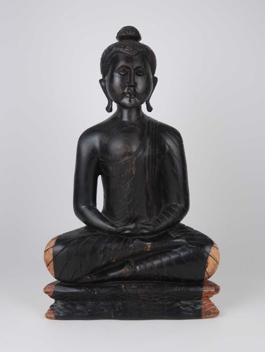 Escultura de Buda Sentado em madeira