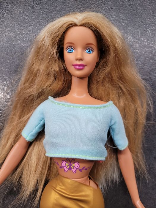 lalka barbie vintage butterfly art