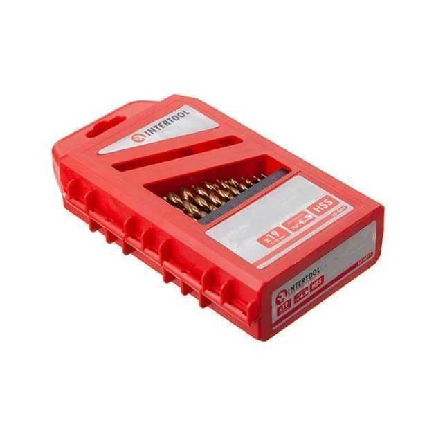 Набір свердел по металу HSS 19 шт (1.0-10.0) INTERTOOL SD-0119