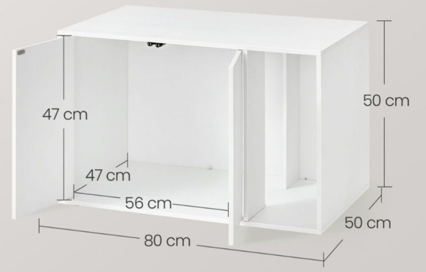 Armário com portas  para caixa de areia para gatos