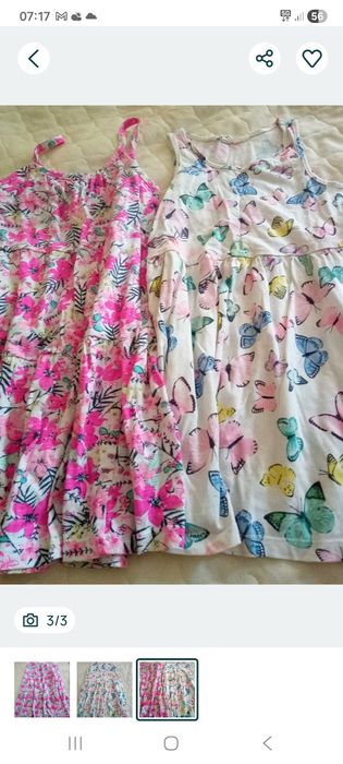Trzy  sukienki.  3-4 latka  plus..
 latka plus..laleczki