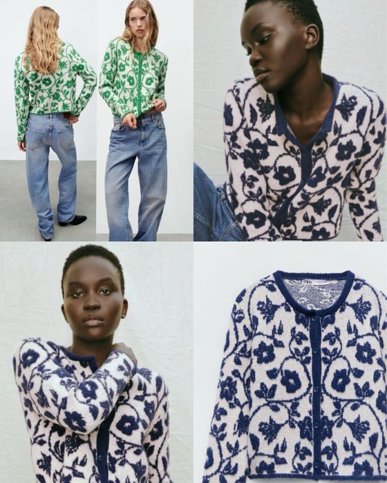 Теплый шерстяной жаккардовый кардиган zara • кофта • свитер