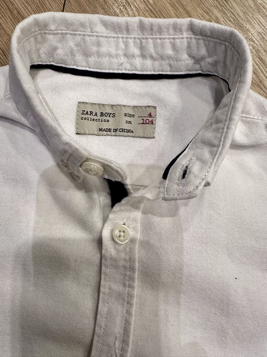 Сорочка ZARA для хлопчика 104, біла, класична, 3–4 роки