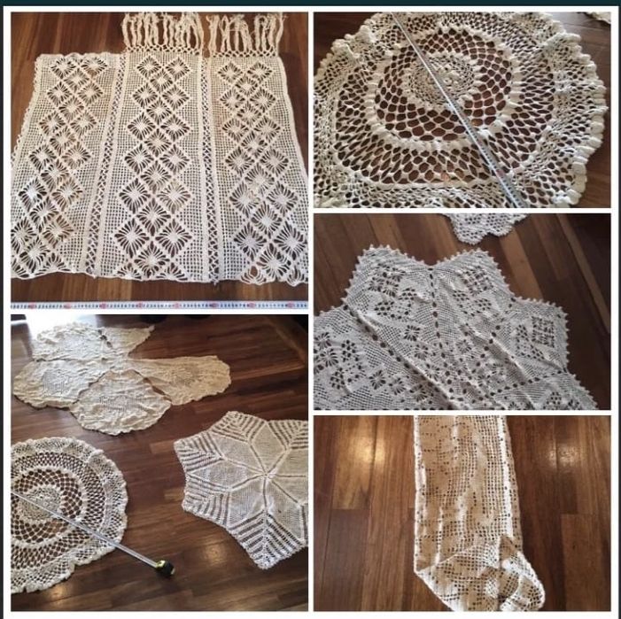 Stock grande lote Bordados mão crochê renda colecção