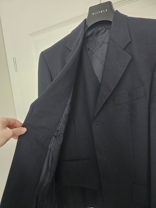 Pierre Cardin granatowa meska marynarka z kamizelka 46