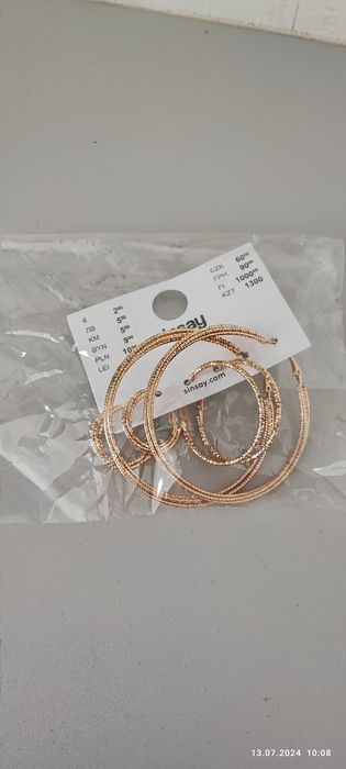 Kolczyki 3 pary pozłacane