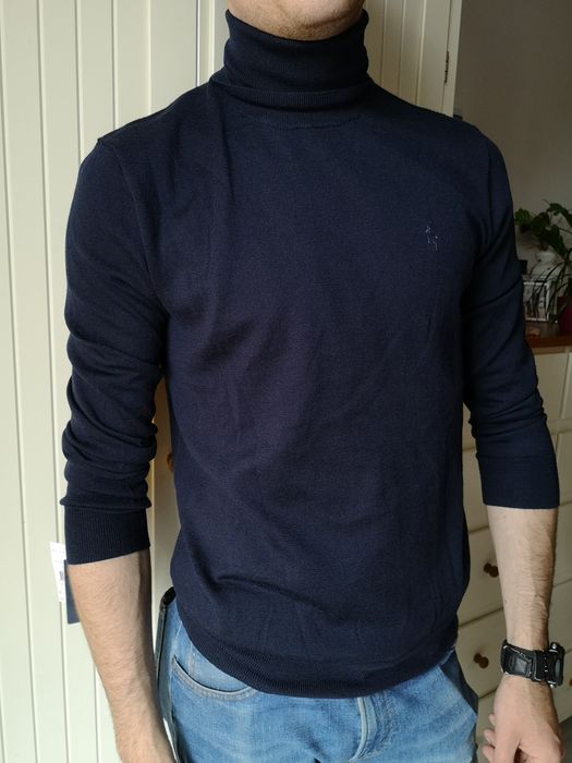 Nowy sweter golf Ralph Lauren wełna merino S M