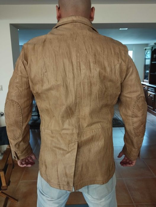 Casaco de pele estilo blazer