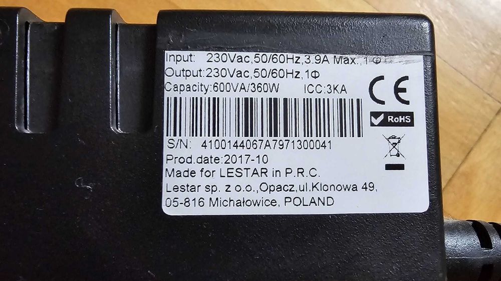 ZAsilacz awaryjny ze stabilizatorem napięcia UPS Lestar