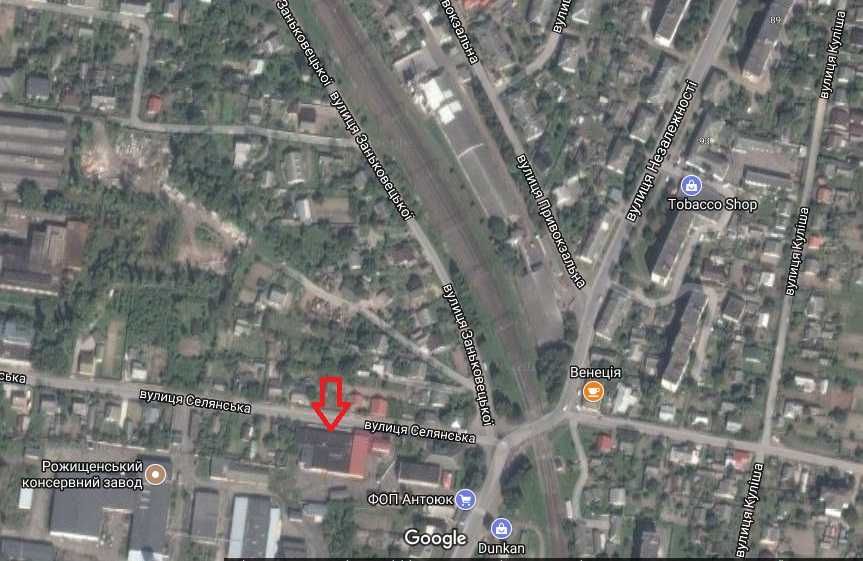 Виробничий комплекс (складські приміщення) в м. Рожище біля м.Луцьк (діл. 0,46га, пл.1347кв.м.)