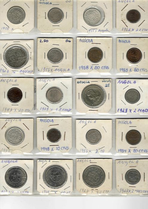 Lote de 20 Moedas de Angola (Colonial)