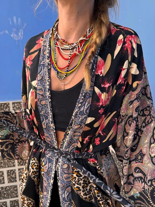 Kimono długie patchwork boho