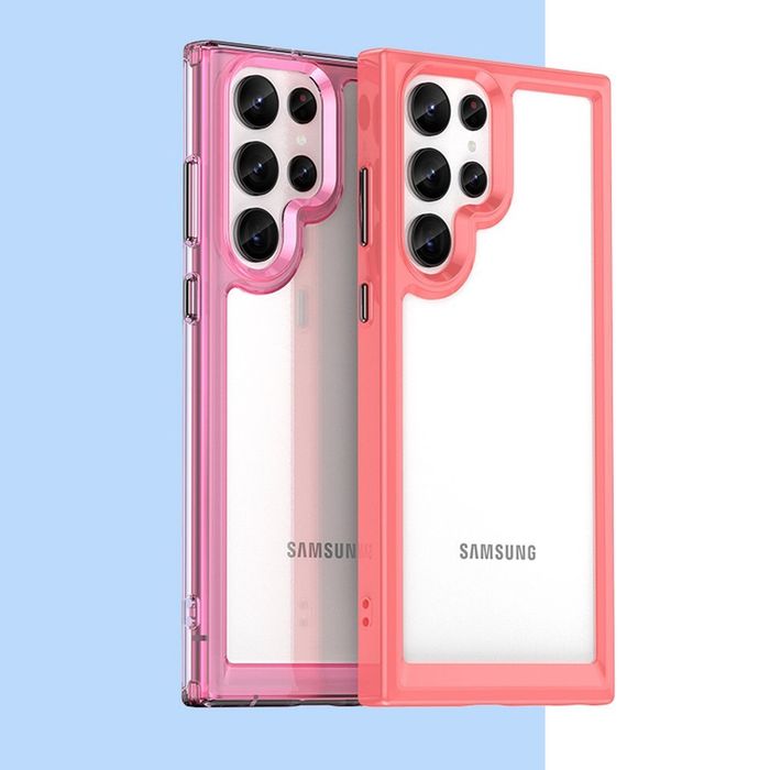 Etui Sztywny Pokrowiec Z Żelową Ramką Do Samsung Galaxy S22 Ultra