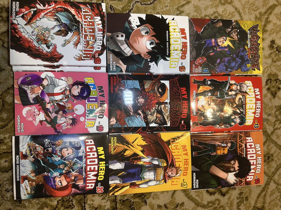 Mangi My Hero Academia / Akademia Bohaterów (Tom 13-20 + Vigilante 1) STAN BDB!