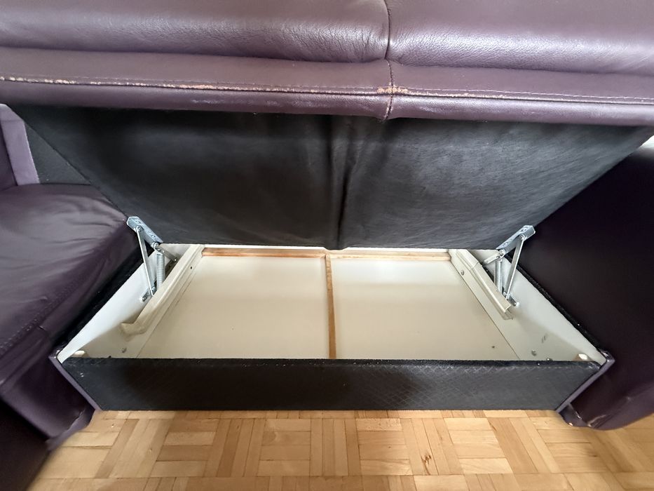 Narożnik skórzany kolor śliwka