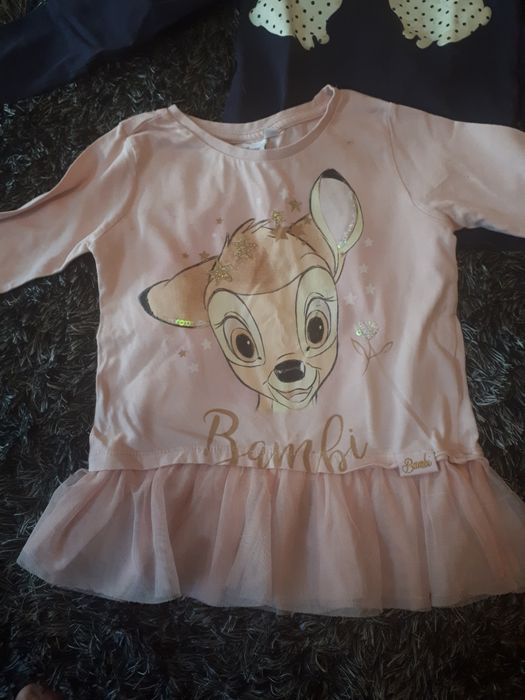 Bluzka koszulka z długim rękawem r.122 Disney Bambi