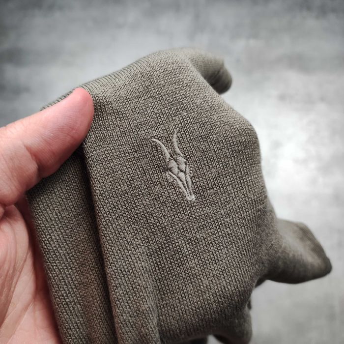MĘSKI Elegancki PREMIUM Lekki Sweterek Sweter Oliwka AllSaints Haft Logo