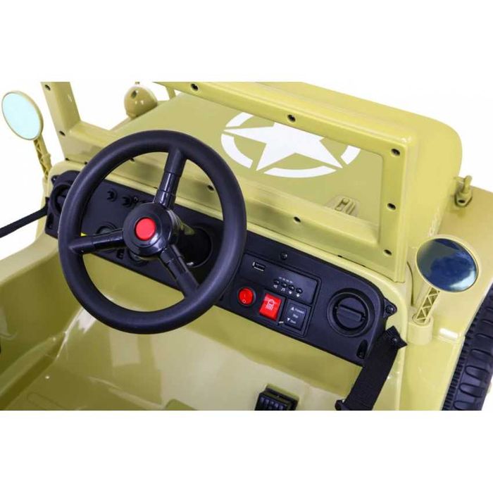 Samochód Auto autko Pojazd Retro Wojskowy 4x4 na akumulator dla dzieci