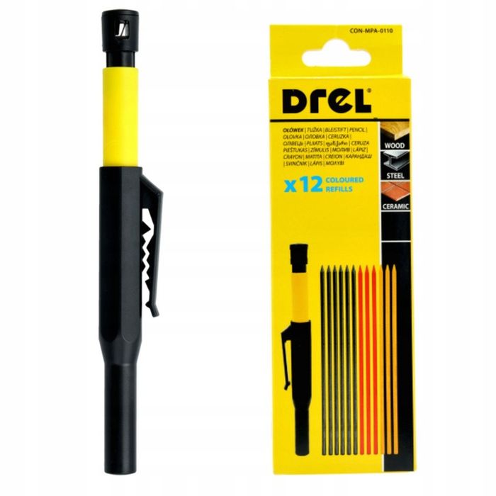 Ołówek Stolarski Budowlany Automatyczny Z Temperówką 24 Szt Wkładów Oł