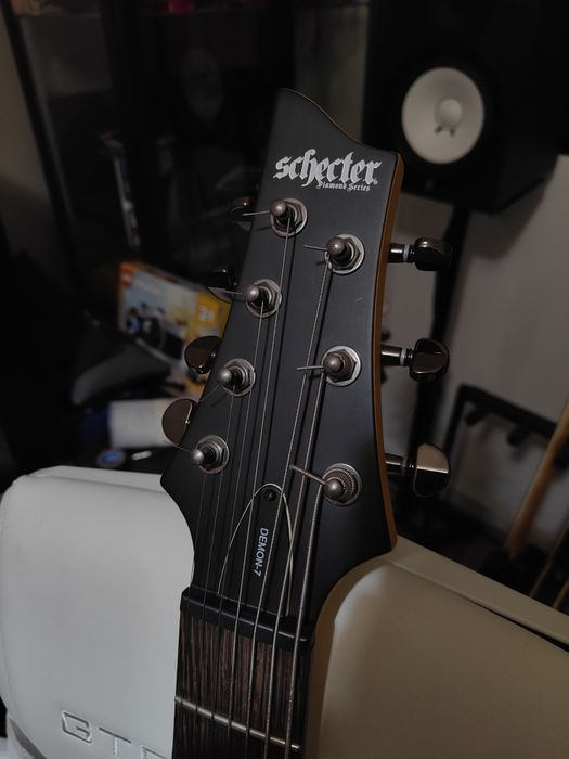 Guitarra Schecter Demon 7 LH EMG X Canhoto Esquerdino