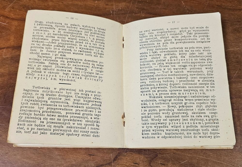 Książka - Jak postępować żeby z torfowisk wyciągnąć korzyści, 1914r.