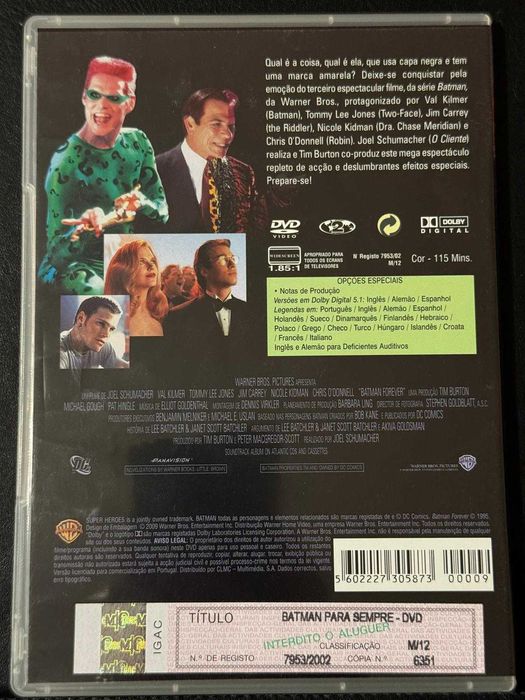 DVD do filme Batman para sempre