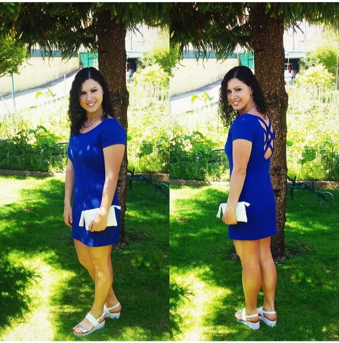 Vestido azul curto