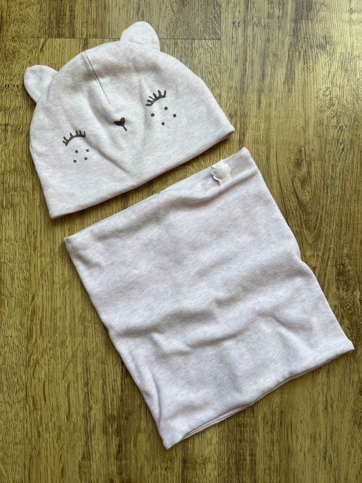 Zestaw jesienny niemowlęcy Reserved komin i czapka  9-12 m