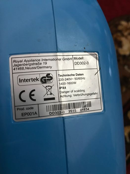 Парова швабра DIRT DEVIL AquaClean 2in1 (DD302-0)