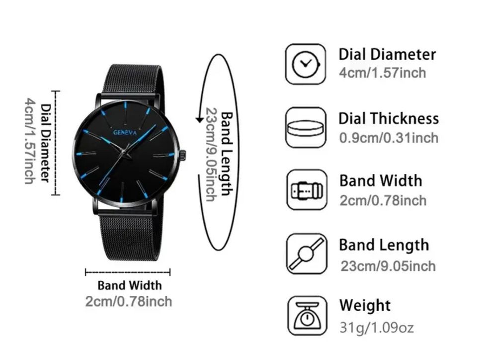 Elegancki zegarek czarno-czerwony wspaniały prezent na Walentynki