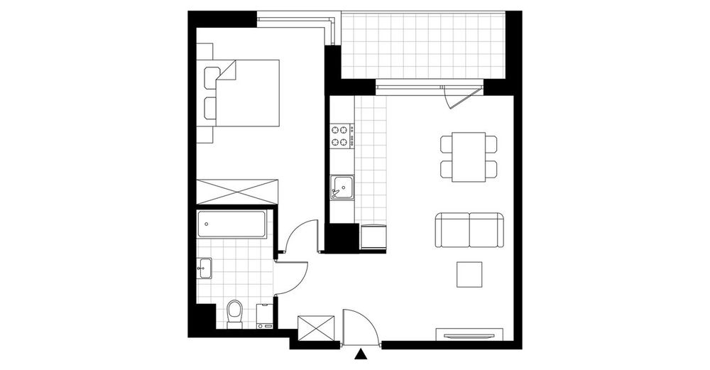 2-pokojowe mieszkanie 46 m² + loggia – pohled 4