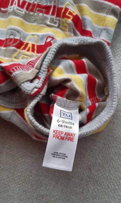 Rampers w paski z kołnierzykiem rozm. 68-74