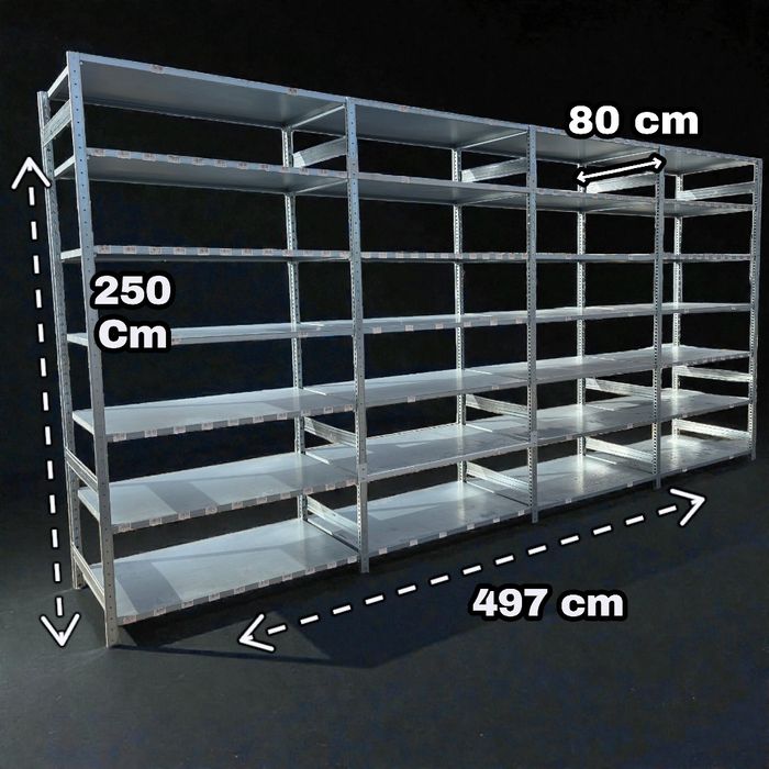 Regały magazynowe półkowe gł. 80cm