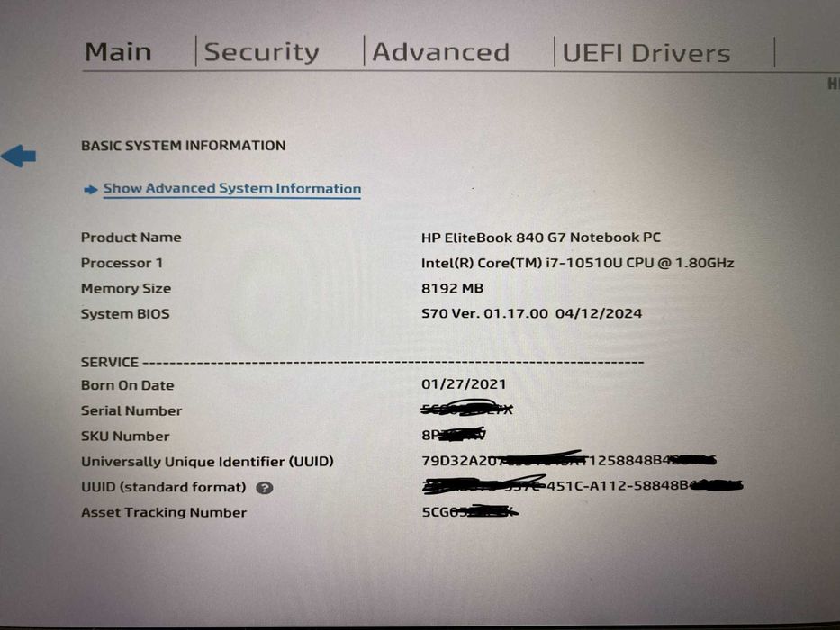 Motherboard HP Elitebook 840 G7 Intel Core i7-10510U