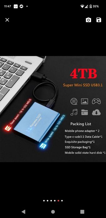 SSD Переносний(кишеньковий) 1 TB