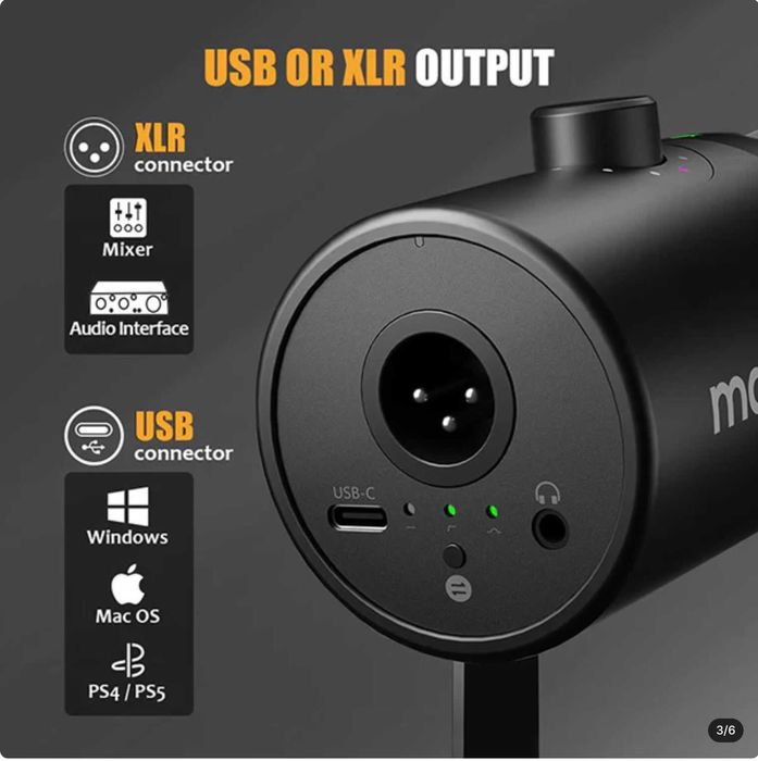 Professional Audio Moano PD400X USB/XLR Podcast Dynamic Microphone