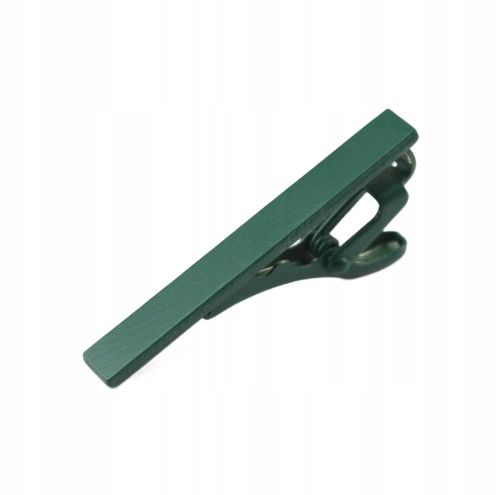 Elegancka SPINKA do KRAWATA zielona gładka długość 4,5 cm