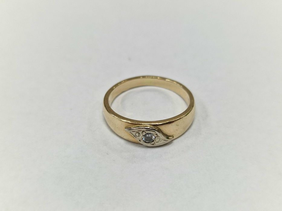 Złoty pierścionek damski/ 585/ 3.75 gram/ R13/ DIA 0.04 CT