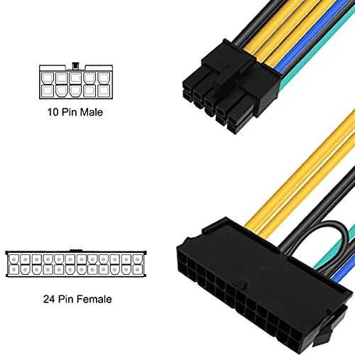 Conector Adapt. Aliment. ATX 24 pinos fêmea-10 pinos macho pra  Lenovo