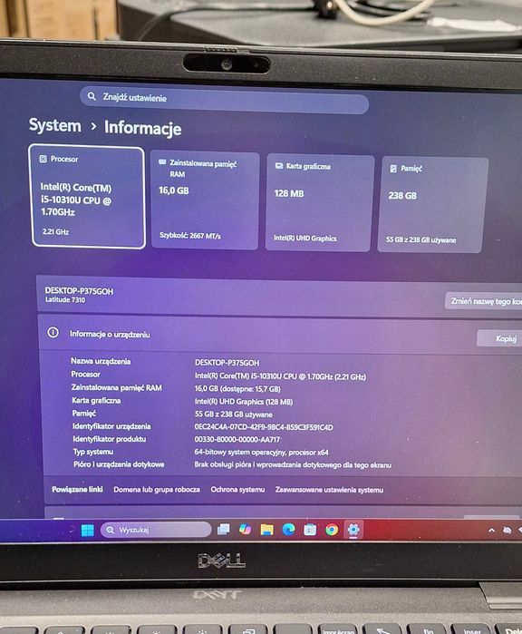 Laptop Dell Latiitude 7310 i5-10310| 16GB RAM| 256GB SSD| Nowa Bat