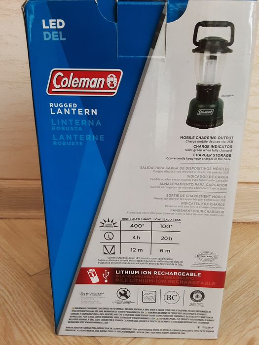Фонарь лампа светильник повербанк Coleman Rugget lantern 400 люмен