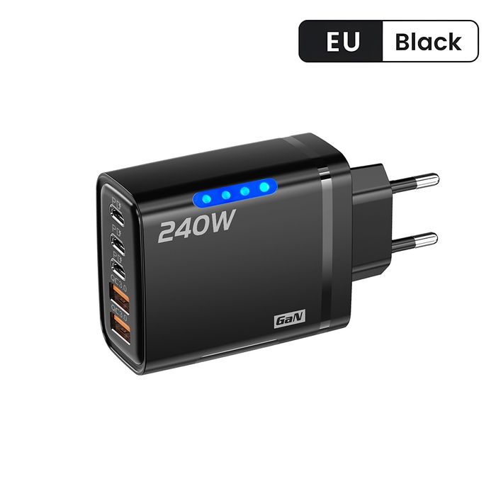 Szybka ładowarka sieciowa do telefonu laptopa 240W 5 portów USB-C 3.0