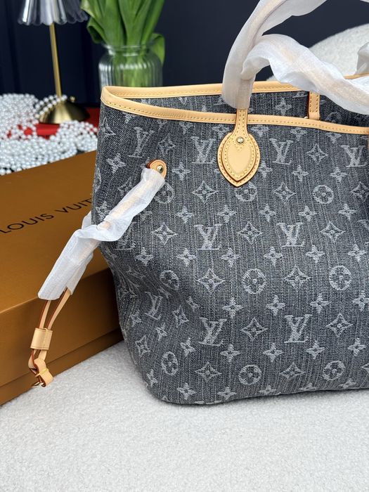 Louis Vuitton Neverfull MM Monogram Denim Monogram / сумка луї вітон