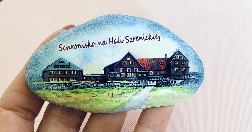 Magnes na lodówkę góry schronisko na hali szrenickiej NOWY