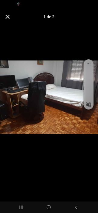 Cama casal com estrado