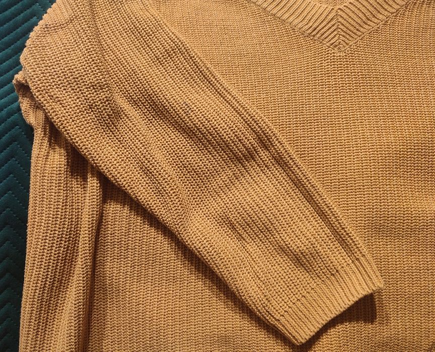 Sweter sweterek BPC collection musztardowy żółty 50 oversize Bonprix